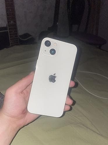 IPhone 13, Колдонулган, 128 ГБ, Ак, Кулакчындар, Заряддоочу түзүлүш, Коргоочу айнек, 72 %