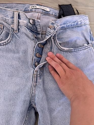 sela безрукавка: Светло-голубые джинсы zara в отличном состоянии — 5