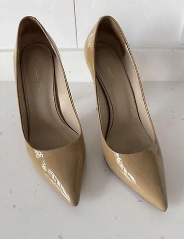 Кожаные (Италия) Туфли-лодочки женские, классические. - Цвет: бежевый