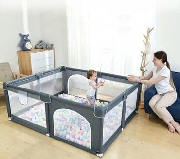 детская игровая палатка: Детский игровой манеж премиум качества 150*150 см квадратной формы — 1