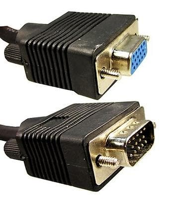 Кабель VGA male - VGA female (новый ) длиной 3 метра. Кабель черным