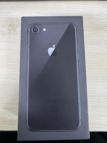 IPhone 8, Новый, 64 ГБ, Черный, Наушники, Зарядное устройство, Кабель