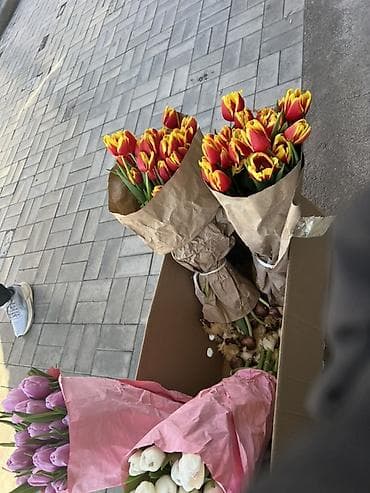 для праздника: Тюльпаны срезанные — яркие весенние букеты. - Ассортимент — 2