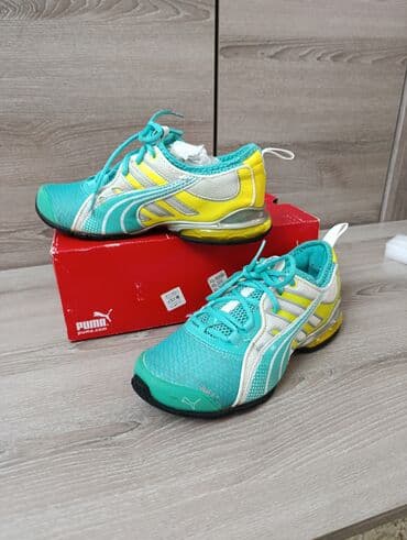 пальто: Кроссовки Puma для бега/тренировок. - Цвет: бирюзовый/лаймовый/белый — 1