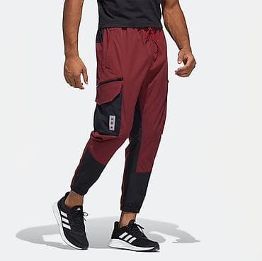 coros pace: Мужские спортивные брюки-джоггеры карго - Цвет: бордовый с черными — 1