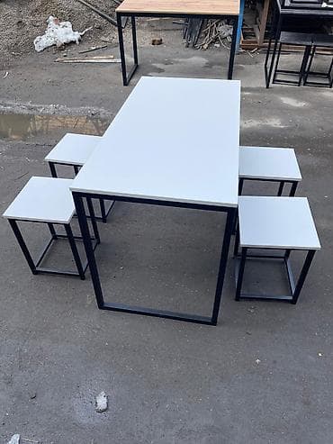 стол и стулья комплект: Кухонный стол и стул, Новый, цвет - Белый — 9