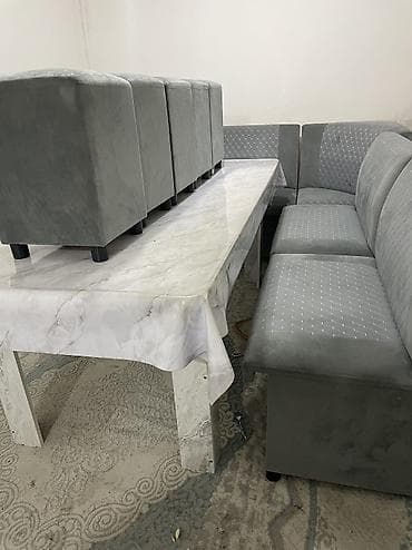 Кухонные мягкие уголки: Кухонный мягкий уголок, Б/у, Другой материал, цвет - Серый — 5