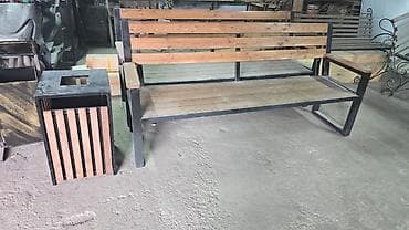 Мебель: Скамейка Металл, Со спинкой, С крышей — 8