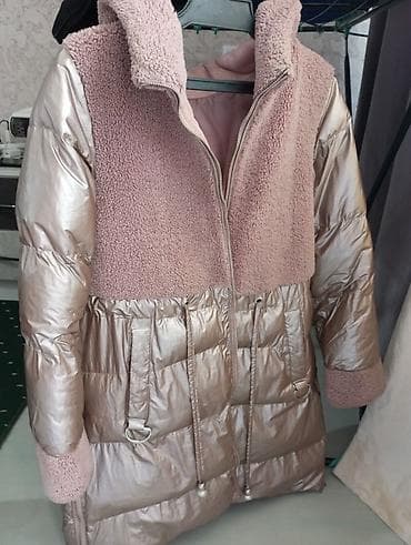 Пуховик, По колено, С капюшоном, M