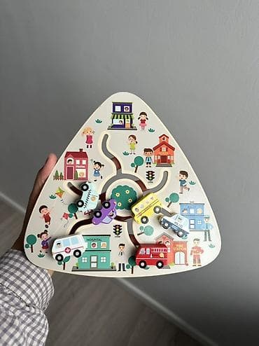 детские лабиринты: Деревянный лабиринт «Городские машинки» - Развивающая игрушка с — 2