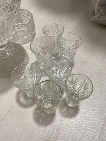 набор для перемещения мебели: Набор из прозрачного резного стекла/хрусталя с классическим гранёным — 5