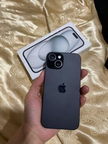 IPhone 15, Б/у, 128 ГБ, Черный, Коробка, 89 %