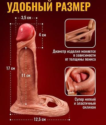 🔥 Насадки-удлинители в двух размерах 😍 Мягкий материал, реалистичная