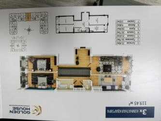 3 комнаты, 119 м², Элитка, 5 этаж, ПСО (под самоотделку)