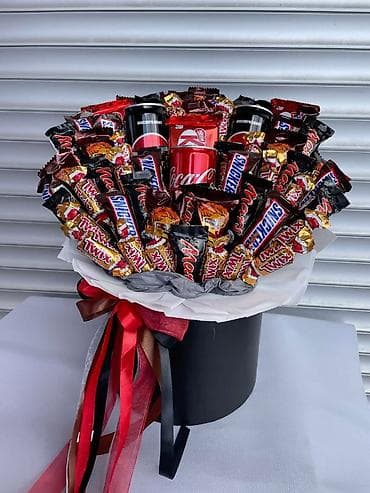 карамель для попкорна: Съедобные букеты из сладостей и снеков - Авторские композиции из — 5