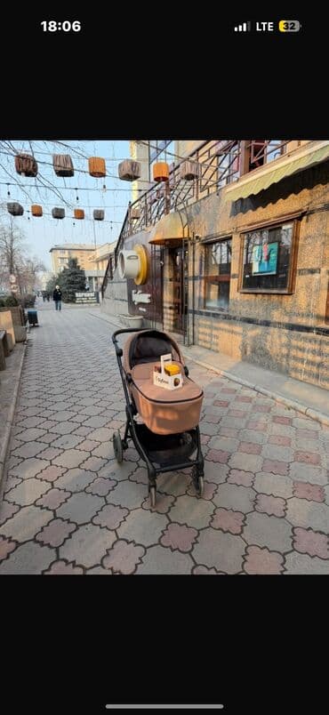 детские коляски 3 в 1: Балдар арабасы, түсү - Күрөң, Колдонулган — 3