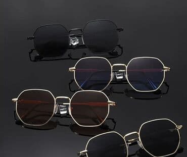 Очки: Солнечные очки в минималистичном стиле - Форма линз: многогранные — 2