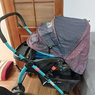 Коляска, цвет - Голубой, Б/у