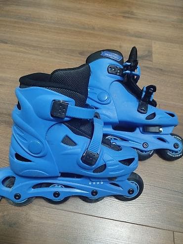 Детские раздвижные роликовые коньки Reaction, синие. - Размерный