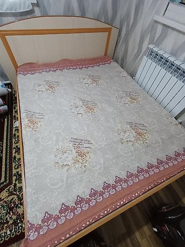 Дом и сад: Двуспальная кровать с изголовьем + наматрасник - Размер спального — 2