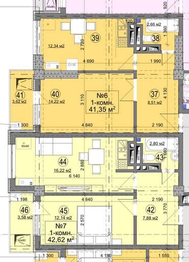сдается квартира дордой рынок: 1 комната, 42 м², Элитка, 5 этаж, ПСО (под самоотделку) — 11