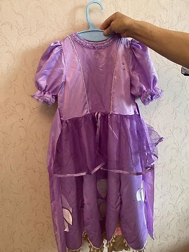 мма шорта: Детское платье, цвет - Фиолетовый, Б/у — 1