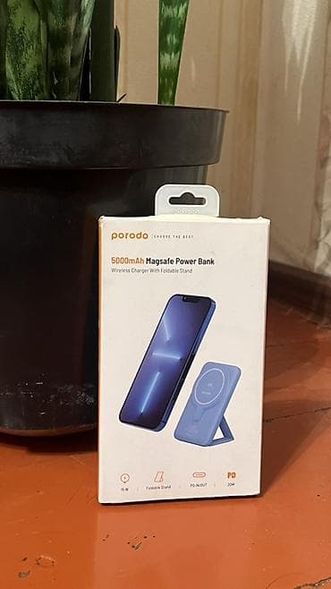 iphone 5g: Портативный аккумулятор Porodo 5000mAh MagSafe с функцией беспроводной — 1