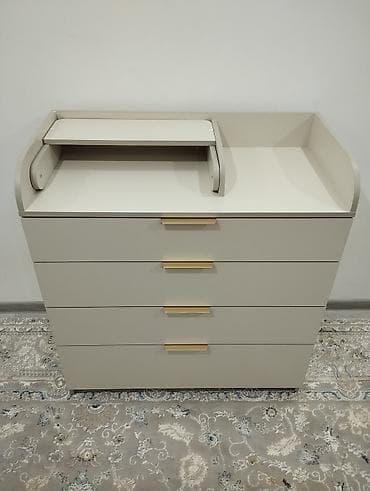 деревянные вешалки: Детский комод, С пеленальным столиком, цвет - Бежевый — 7