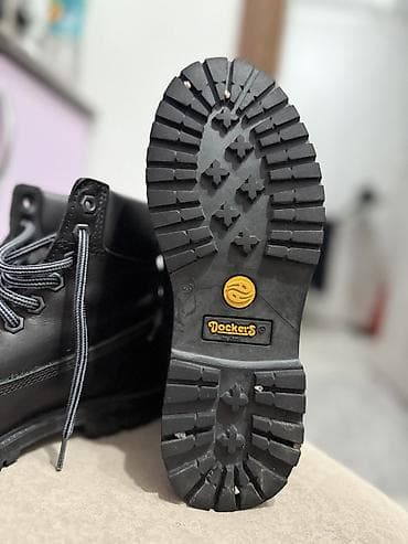 Ботинки Dockers by Gerli, черные, кожаные - Верх: натуральная кожа с