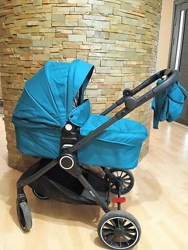 коляска уоуо: Универсальная детская коляска 2-в-1, цвет бирюзовый. Особенности: - — 1