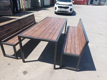 прихошка мебель: Скамейка в наличии. Скамейка со спинкой и без. Уличный мебель комплект — 10