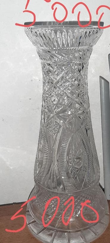 бокалы хрустальные: Набор гранёных ваз из прозрачного хрусталя/стекла с глубоким алмазным — 9