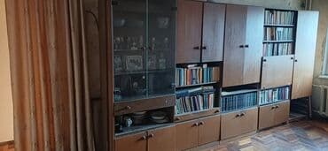 стенка дерево: Стенка-шкаф, Тип стенки-шкафа: Модульная, Для зала, Б/у, Особенности: С отделением под телевизор — 8