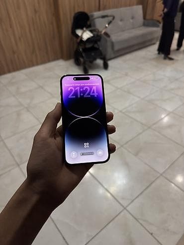 mi bent: IPhone 14 Pro, Б/у, 256 ГБ, Deep Purple, Защитное стекло, Чехол, Коробка, 88 % — 1