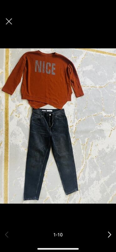 индийские одежды: Джинсы, Mango, Италия, Высокая талия, Вареные, M — 4