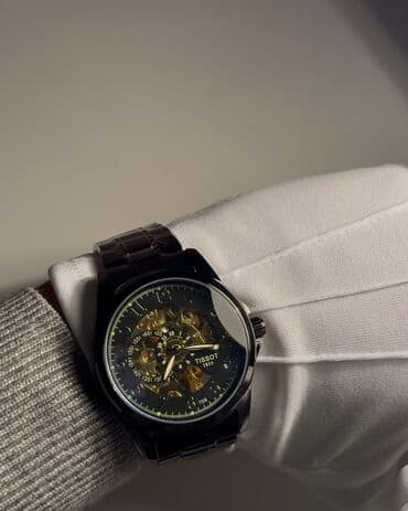 кожаный ремешок для часов: Механические наручные часы Tissot с прозрачным «скелетонизированным» — 3