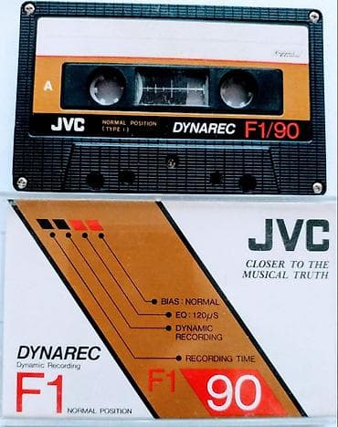 jvc: Аудиокассета JVC DYNAREC F1/90 / 1983 г. / - Тип: Compact Cassette — 1