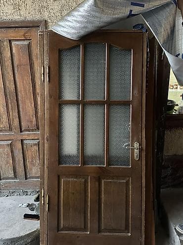 двери дерева: Двери для домов и квартир, Деревянная, Одностворчатая, Со стеклом, цвет - Коричневый — 7