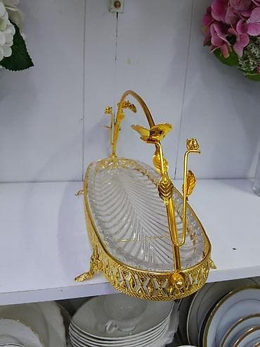 кухиный: Элегантная сервировочная конфетница/фруктовница с ручкой. - — 1