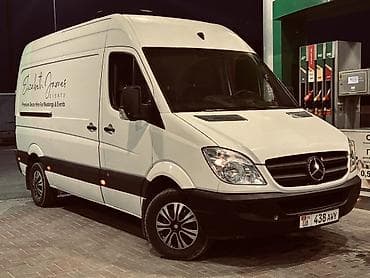 аламедин мебель: Mercedes‑Benz Sprinter фургон (длинная/высокая база). Белый, боковые — 4