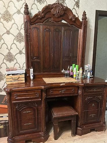 лофт мебел: Спальный гарнитур, Двуспальная кровать, Дерево, цвет - Коричневый — 5