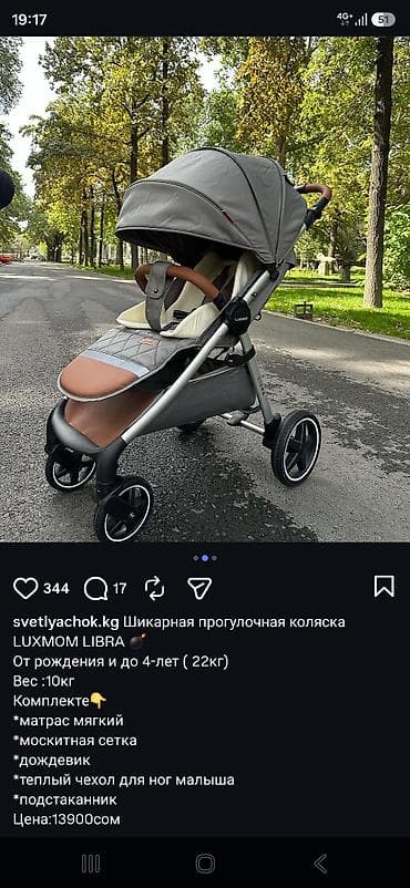 Коляски: Прогулочная коляска LUXMOM LIBRA (серый) - Легкая и маневренная, с — 5