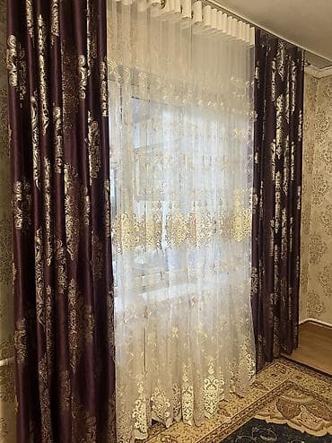Текстиль: Комплект штор, Жаккард, С тюлем в комплекте, Готовое изделие, Новый, Для зала — 3