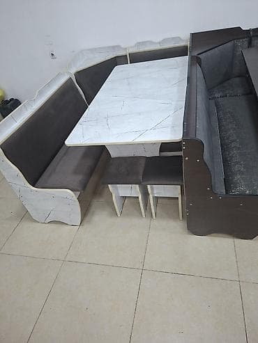 Ашкана бурчтары: Ашкана үчүн жумшак бурчек, Жаңы, ЛДСП, түсү - Боз — 8