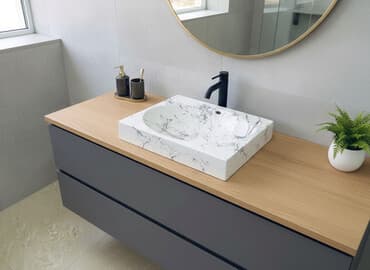 Раковина для ванной, Квадрат форма, Материал: Искусственный камень, Размер: 60 x 60 см at lalafo.kg Раковина для ванной, Квадрат форма, Материал: Искусственный камень, Размер: 60 x 60 см