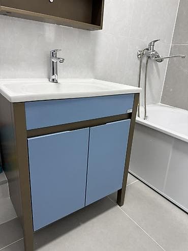 Тумбалар: Ванна үчүн тумба, Раковина менен, түсү - Көгүлтүр — 2