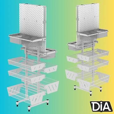 Торговое оборудование: Стеллаж Дисплей торговый напольный, Дисплей перфорированный с — 8