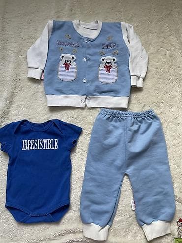 carters комбинезон: Комплект, цвет - Белый, Б/у — 8