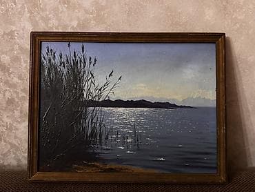 Коллекция декоративных картин в рамах 1) Морской пейзаж с камышами -