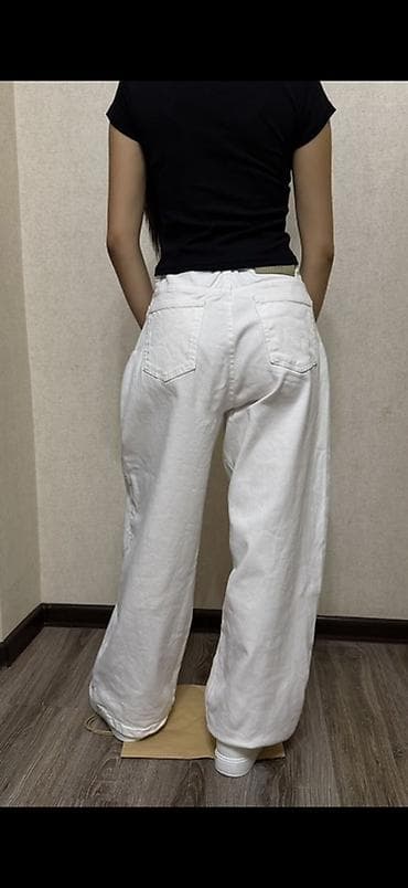 Джинсы, Трубы, Высокая талия, M, L — 6
